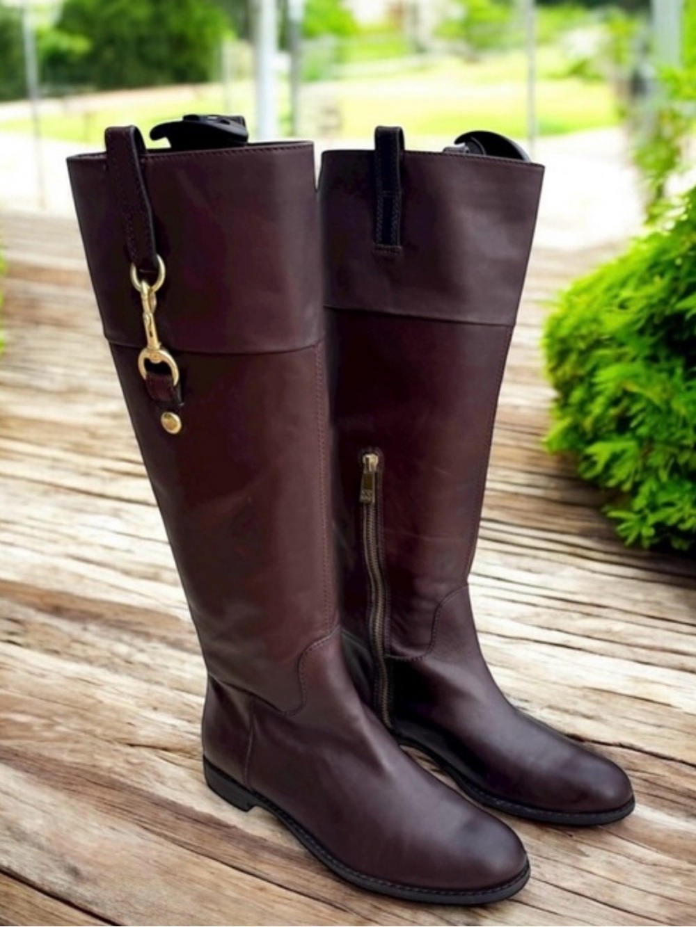 Coach Brown Leather Tall Boots – Size 8